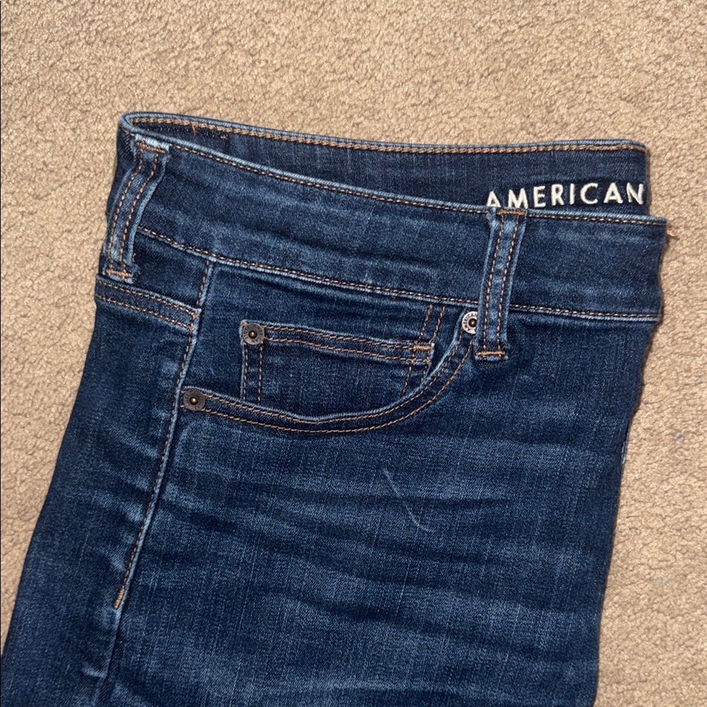 American Eagle Outfitters Dark Blue Jean Shorts - Picture 5 of 9
